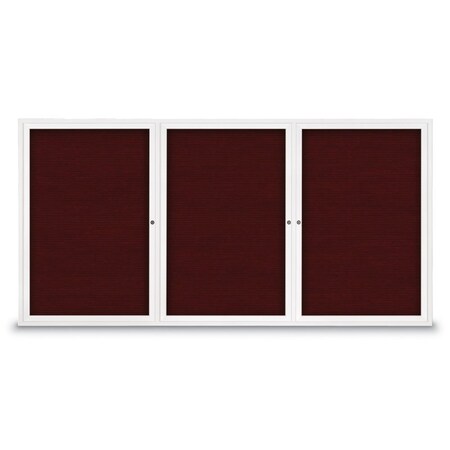 United Visual Products 18"x24" 1-Door Enclosed Outdoor Letterboard, Burgundy/White Alum UV1166D-WHITE-BURGUN